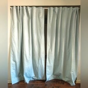 Light Aqua Geometric "Blackout" Curtains - 2 Panels - Like New!